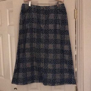 Liz Claiborne Blue/White Cotton A-Line Skirt.18204